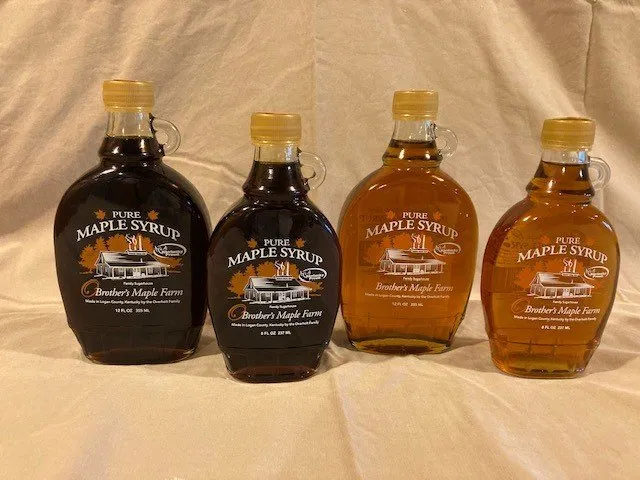 Pure maple syrup carefully gathered and prepared by the Overholt family